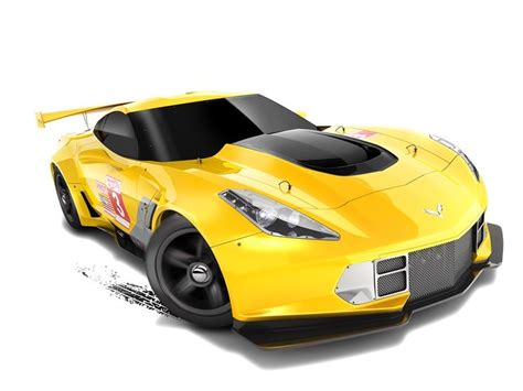 Yellow Hot Wheels Car On White Background