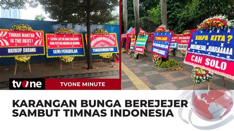 Karangan Bunga Hiasi Bundaran HI Sambut Pawai Timnas Indonesia TvOne