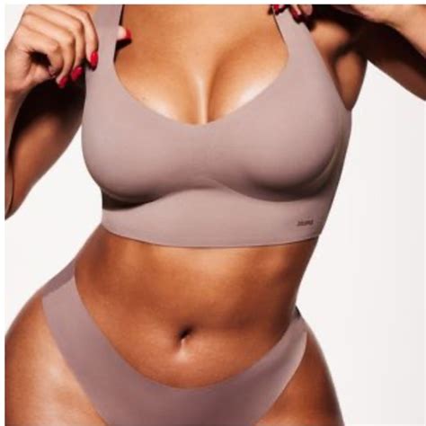 Skims Intimates Sleepwear Skims Naked Plunge Longline Bra In Umber Poshmark