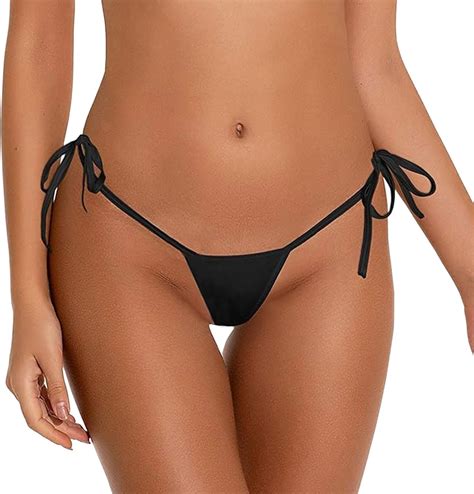 Amazon EASYLONGJEE Cheeky Bikini Bottoms String Bikini Bottom Tie Side Thong G String Sexy