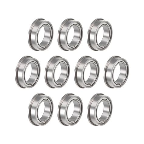 Uxcell 10pcs F6700ZZ Flange Ball Bearing 10x15x4mm Shielded Chrome