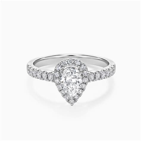 Pear Halo Engagement Ring Teardrop Diamond - Darry Ring