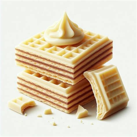 White Chocolate Wafers Premium Ai Generated Image