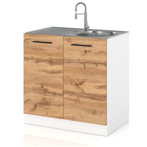 Szafka Kuchenna Stojąca Pod Zlew 80cm SPremium Dąb Wotan - Hurtownia Mebli