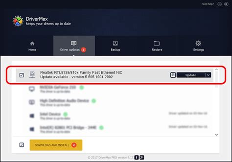 Download and install Realtek Realtek RTL8139/810x Family Fast Ethernet ...