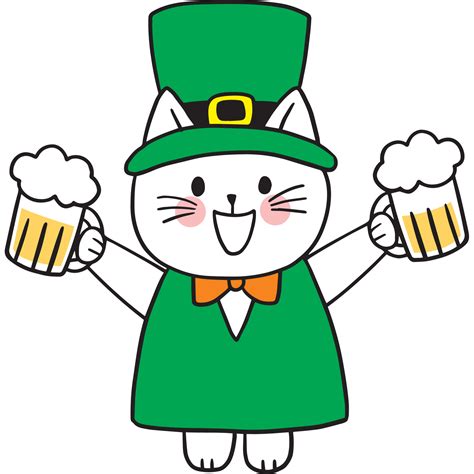 St Patricks Day Cartoon Cute Character Cat Clipart 19938354 Png
