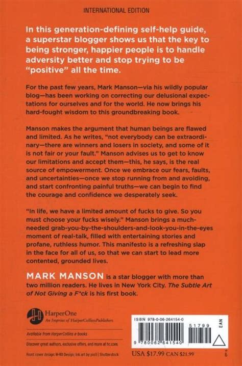 The Subtle Art Of Not Giving A Fuck Mark Manson Boek 9780062641540