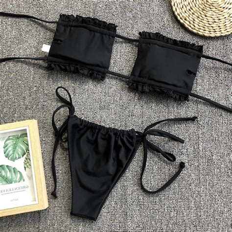 Costum De Baie Bikini Push Up Fitint Joy Piese Negru Fitint Ro