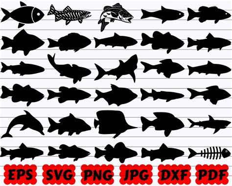 vis svg fish svg bundel vis silhouet fish cut files etsy nederland