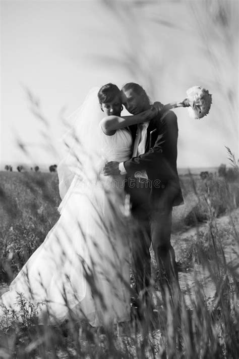 Wedding Couple. Black and White Stock Photo - Image of married, color ...