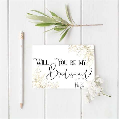 Bridesmaid Proposal Card Printable Bridesmaid Proposal Card Etsy