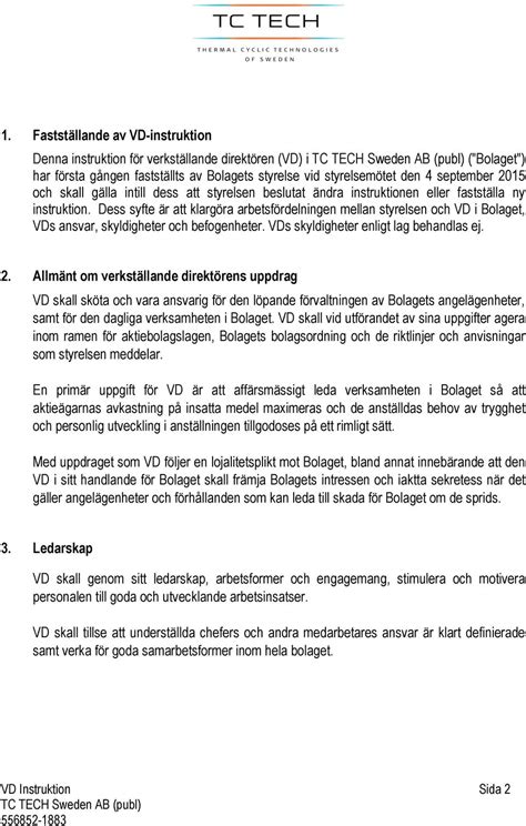 Instruktion enligt ABL 8 kap 7 för Verkställande Direktören i PDF