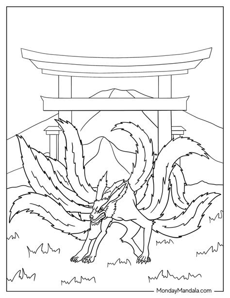 Naruto Nine Tailed Fox Coloring Pages