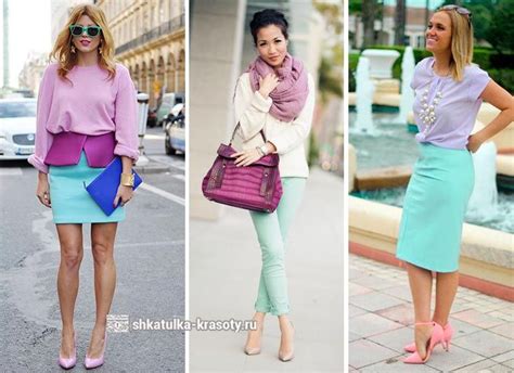 сочетание цветов в одежде мятный | Bright colors fashion, Colorful ...