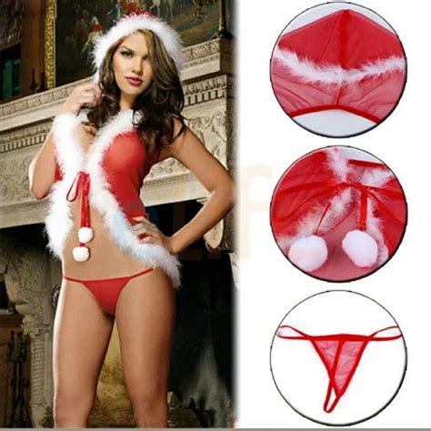 Intimates Sleepwear Sexy Naughty Sheer Red White Santa Lingerie Set Poshmark