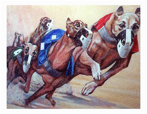 Greyhound Dog Racing Painting by Royce Emley - Fine Art America