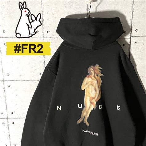目立った傷や汚れなしFR2 エフアールツー NUDE ヌード ヴィーナス スウェット パーカー バックプリント 黒 ブラック L 即完売