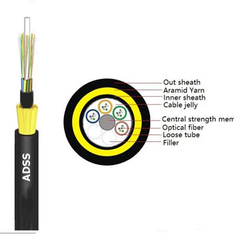 Adss Fiber Optic Cable 24 Core Adss Fiber Optical Cable 48 Core Adss