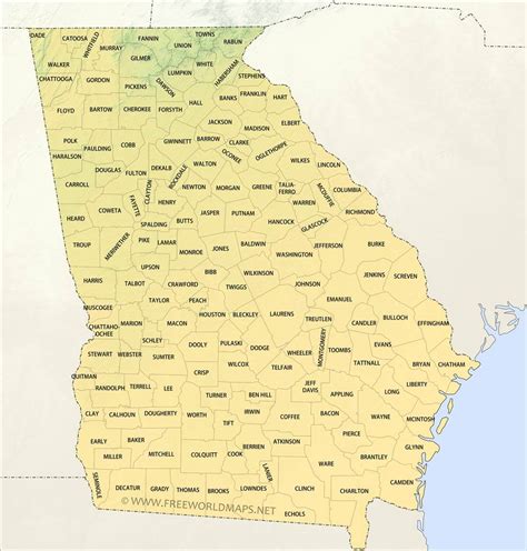Physical Map Of Georgia