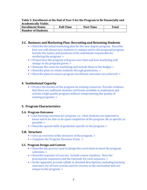 New Degree Program Proposal Template In Word And Pdf Formats Page