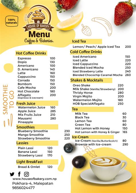 Menu – House of Bakery