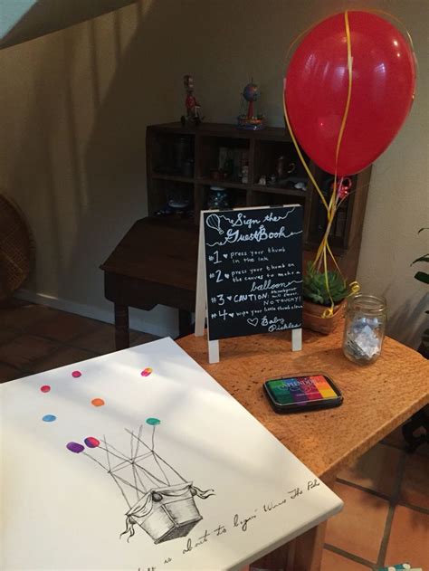 Hot Air Balloon Baby Shower Thumbprint Guestbook Baby Boy Shower Baby Shower Baby Shower