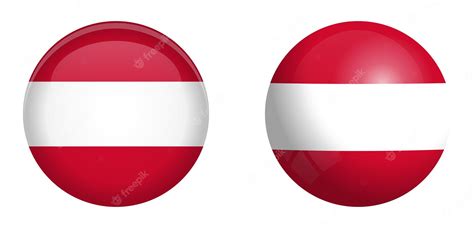 Premium Vector Austrian Flag Under 3d Dome Button And On Glossy