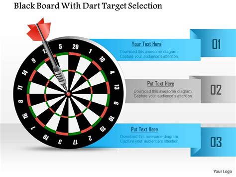 black board  dart target selection powerpoint template
