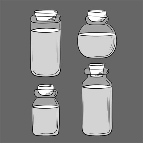 Premium Vector Composition Of Glass Jars Of Different Shapes With Cork Plugs Hand Drawn