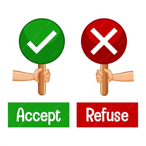 Palabras opuestas con vector de aceptación y rechazo | Vector Premium