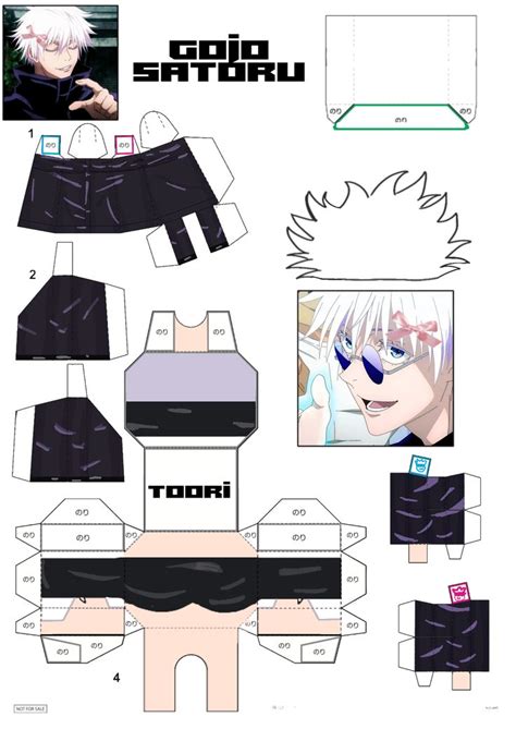 Gojo Satoru Papercraft Paper Doll Template Paper Crafts Papercraft