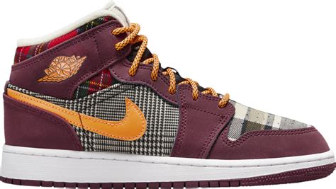 Buy Air Jordan 1 Mid Se Gs Plaid Fd5460 608 Goat