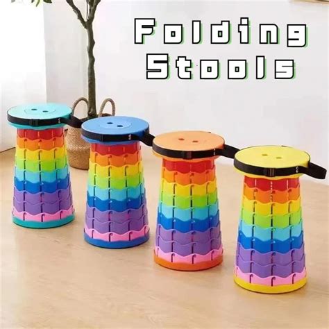 Портативный складной стул Радуга, легкий пластиковый складной стул ...
