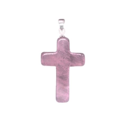 Cross Pendant Rose Quartz Crystal Gemstone Crystal Etsy Uk