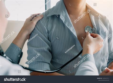 Asian Doctor Using Stethoscope Listen Heartbeat Stock Photo 1325915711 ...