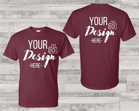 Front And Back Maroon Tshirt Mockup Maroon Gildan Tshirt Mockup