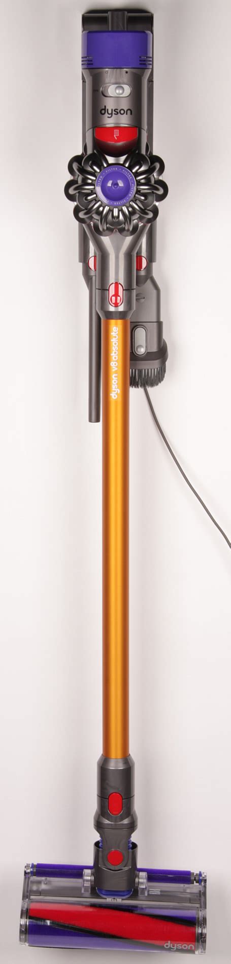 Компактный, но мощный аккумуляторный пылесос Dyson V8 Absolute.