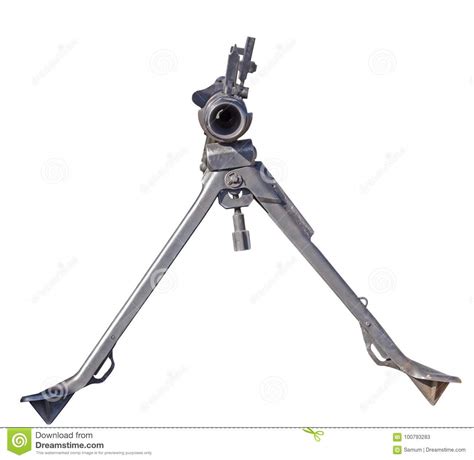 Old German Machine Gun On White Stock Image Image Of Exhibit Post