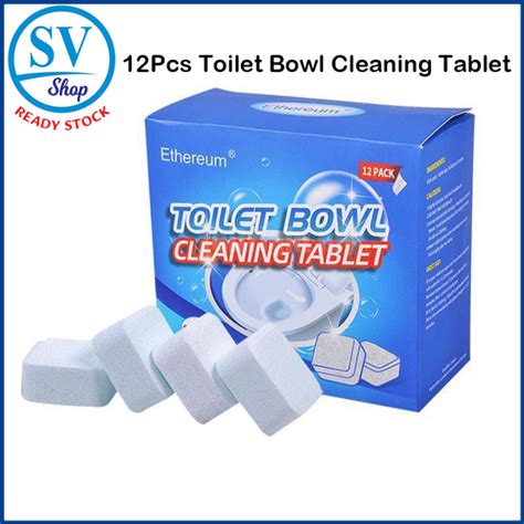 Ready Stock 12pcs Toilet Bowl Cleaning Tablet Effervescent Toilet