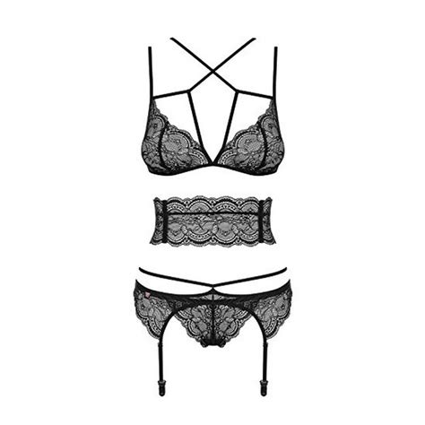 Ensemble De Lingerie En Dentelle Obsessive Frivolla Pcs Prix Pas