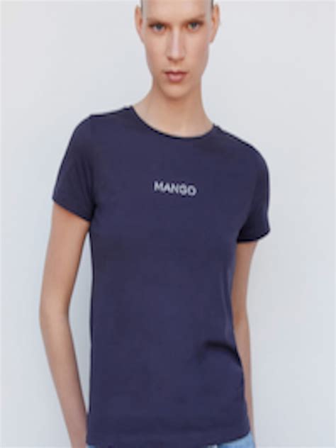 Buy Mango Women Brand Logo Printed Pure Cotton T Shirt Tshirts For