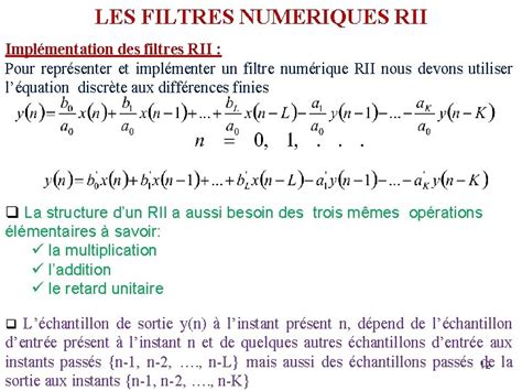 Chapitre 2 Les Filtres Numeriques 1 Introduction Les