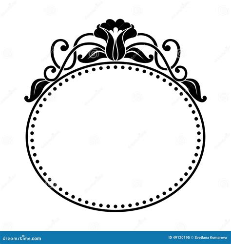 Decorative Oval Frame With Floral Pattern Stock Illustration Image