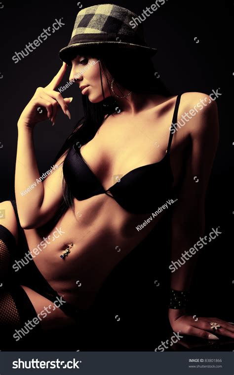 Shot Sexy Woman Black Lingerie Over Stock Photo 83801866 Shutterstock