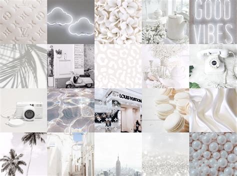 40pc White Aesthetic Photo Collage Set Etsy