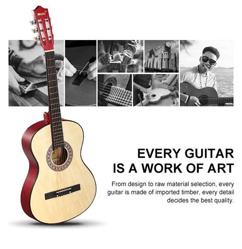 Melodic 38 Inch Round Acoustic Guitar Pack Classical Cutaway Natural