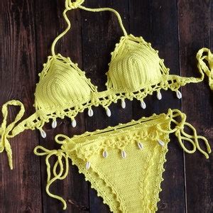 Brazilian Crochet Bikini With Sea Shells Bohemian Crochet Swimsuit