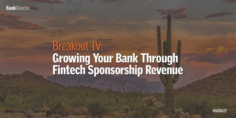 breakout iv growing  bank  fintech sponsorship revenue