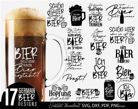 Bier Plotter File SVG PNG Bier Sayings Drinking Svg Bundle Bier Coaster