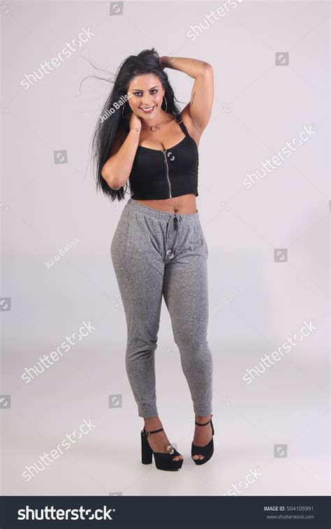 Sexy Pretty Brunette Woman Touching Hairs Stock Photo Shutterstock